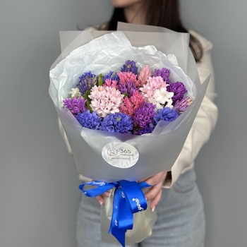 Букет из 25 гиацинтов микс